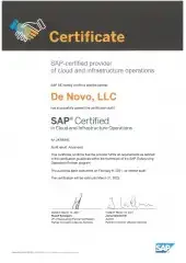 SAP Certified in Cloud and Infrastructure Operations SAP Certified in Cloud and Infrastructure Operations